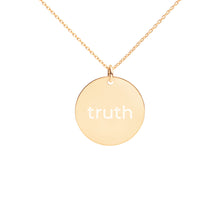 Load image into Gallery viewer, Engraved Silver Disc &quot;Truth Necklace&quot;
